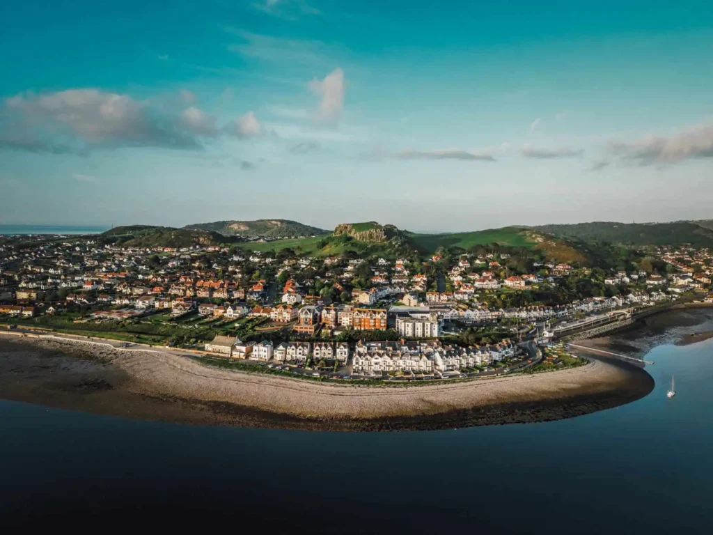 Conwy Valley Getaway | deganwy beach Wide view of the picturesque Deganwy headland