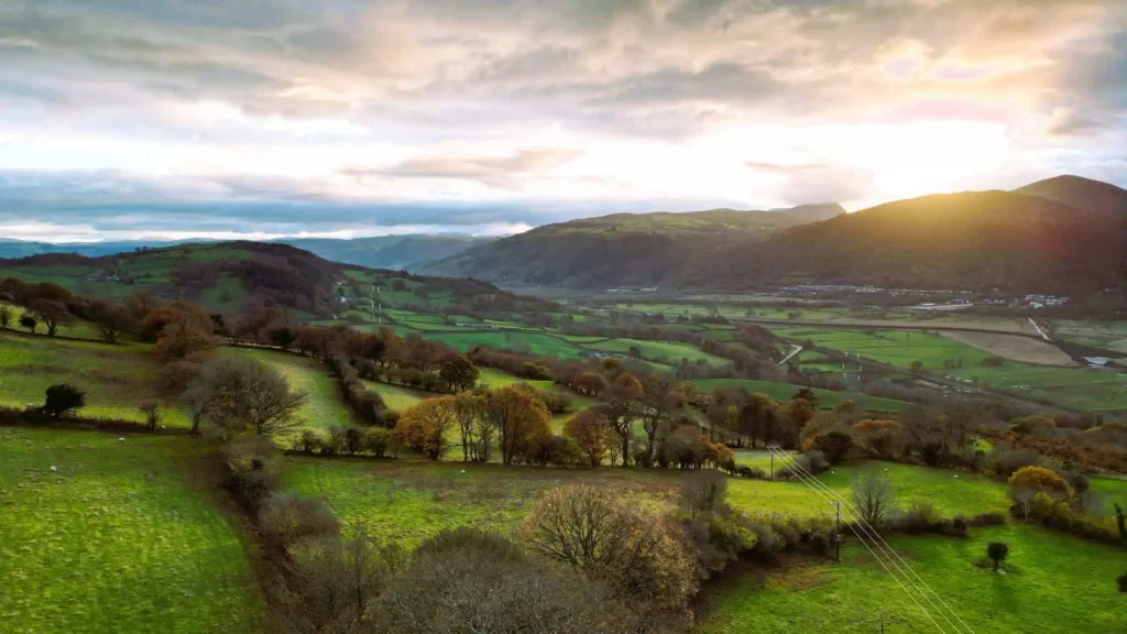 Conwy Valley Getaway | evening drone shot conwy valley Conwy Valley Getaway | evening drone shot conwy valley