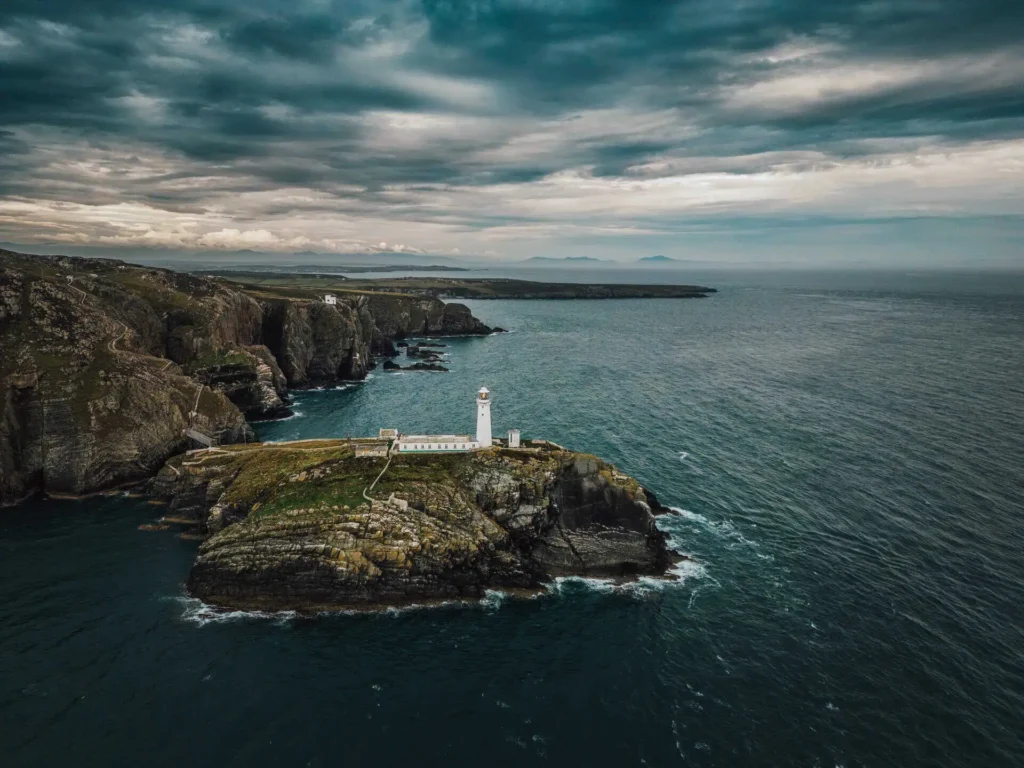 Conwy Valley Getaway | south stack lighthouse anglesey Dramatic overhead view of South Stack Lighthouse in Anglesey
