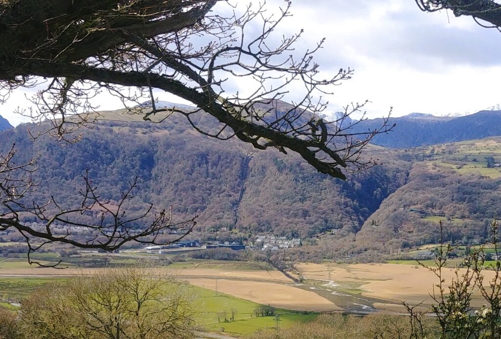 Water pipes winding their way down the mountains to the village of Dolgarrog in  the Conwy Valley