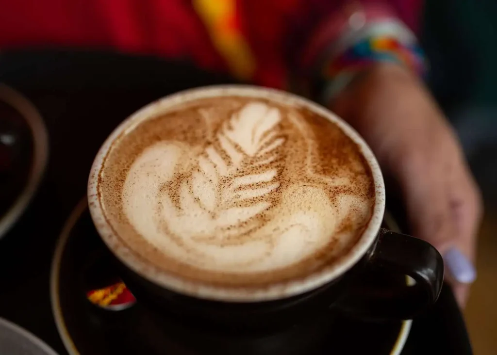 Steaming hot mug of coffee