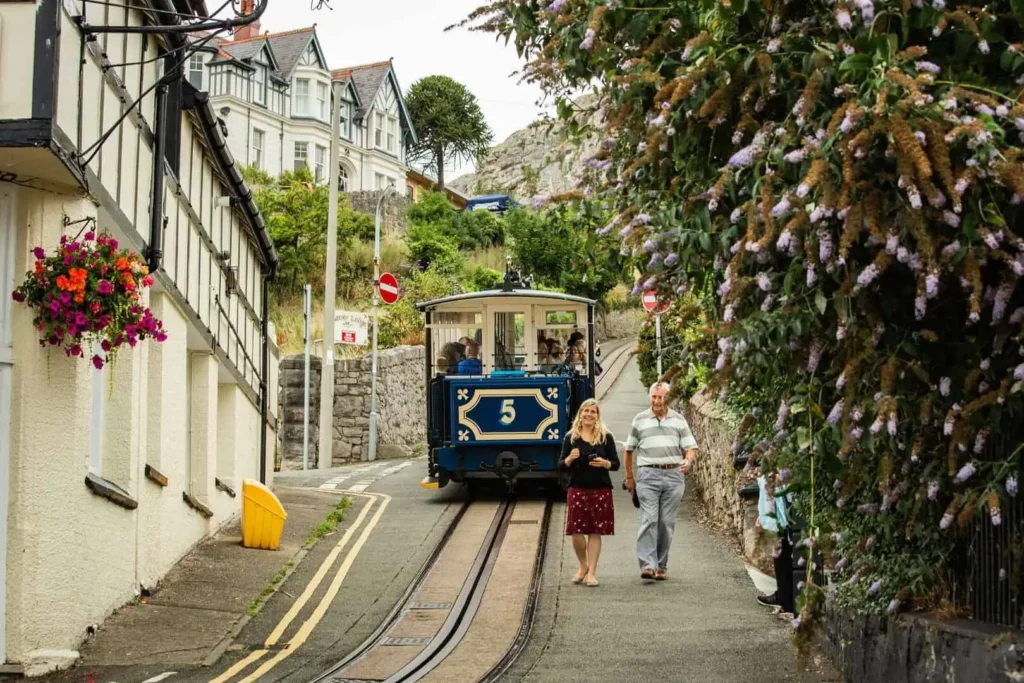 Conwy Valley Getaway | 19430 wcp 9v4a9256 web optimised 1920px The Great Orme Tramway travelling down a house lined street in Llandudno