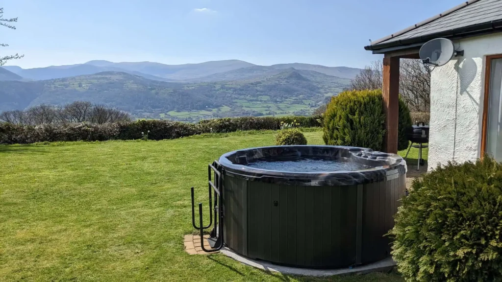 Conwy Valley Getaway | hot tub fig tree daytime Conwy Valley Getaway | hot tub fig tree daytime