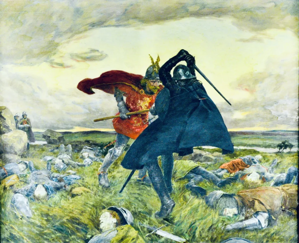 Conwy Valley Getaway | Battle Between King Arthur and Sir Mordred by William Hatherell Conwy Valley Getaway | Battle Between King Arthur and Sir Mordred by William Hatherell