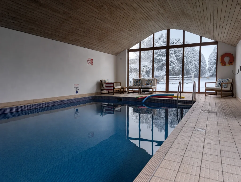 Conwy Valley Getaway | swimming pool winter Heated indoor swimming pool at Fig Tree and Laurel on a winter's day